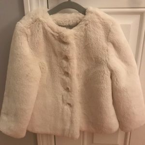 Faux white fur coat for girls